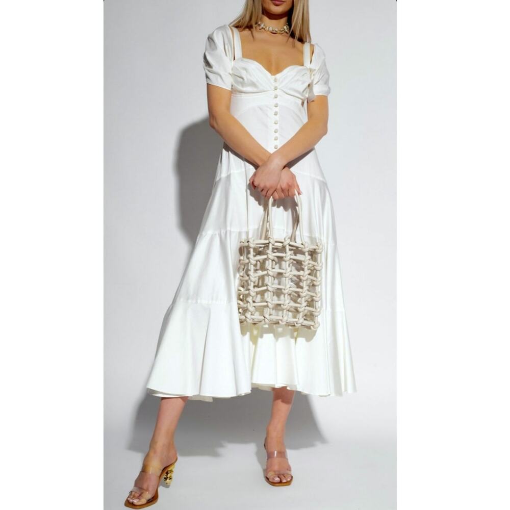 Cult Gaia Mina Dress Cream Ivory White Button Down Front Small - Picture 12 of 16